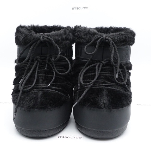 NEW Women's Moon Boot Icon Low Faux Fur Snow Boots Black - Picture 4 of 15